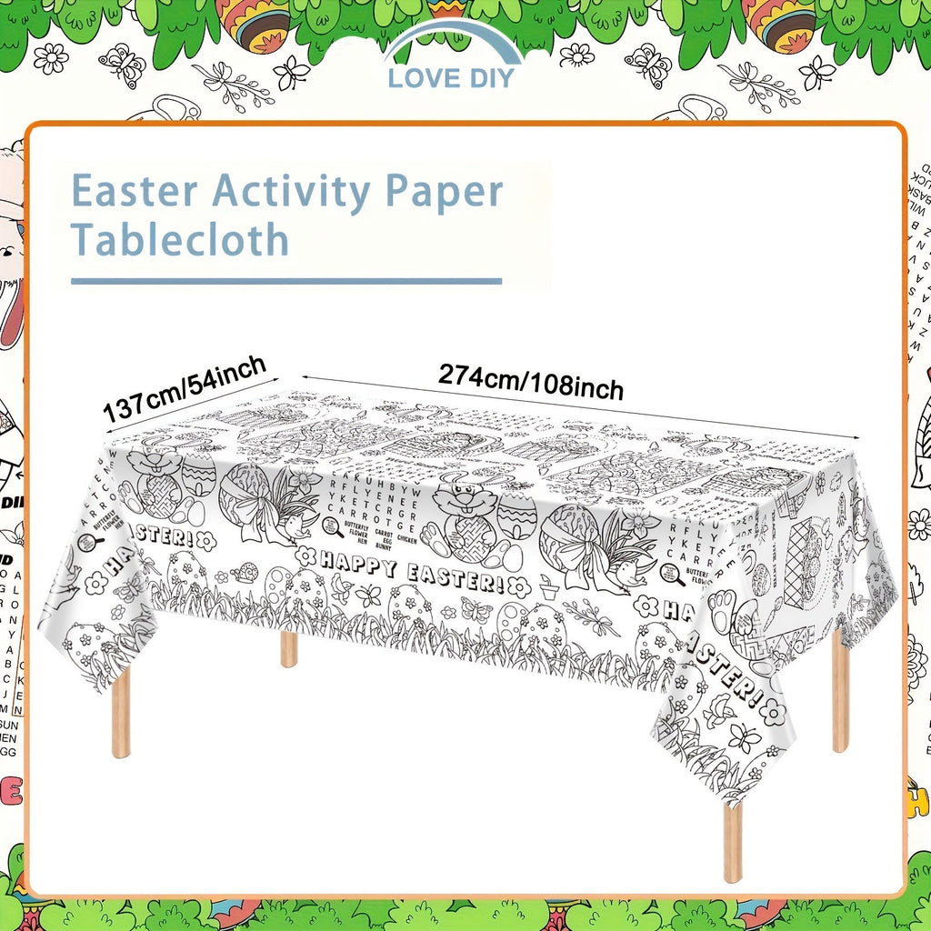 NNETM Classic Easter Coloring Table Cover 274x137cm