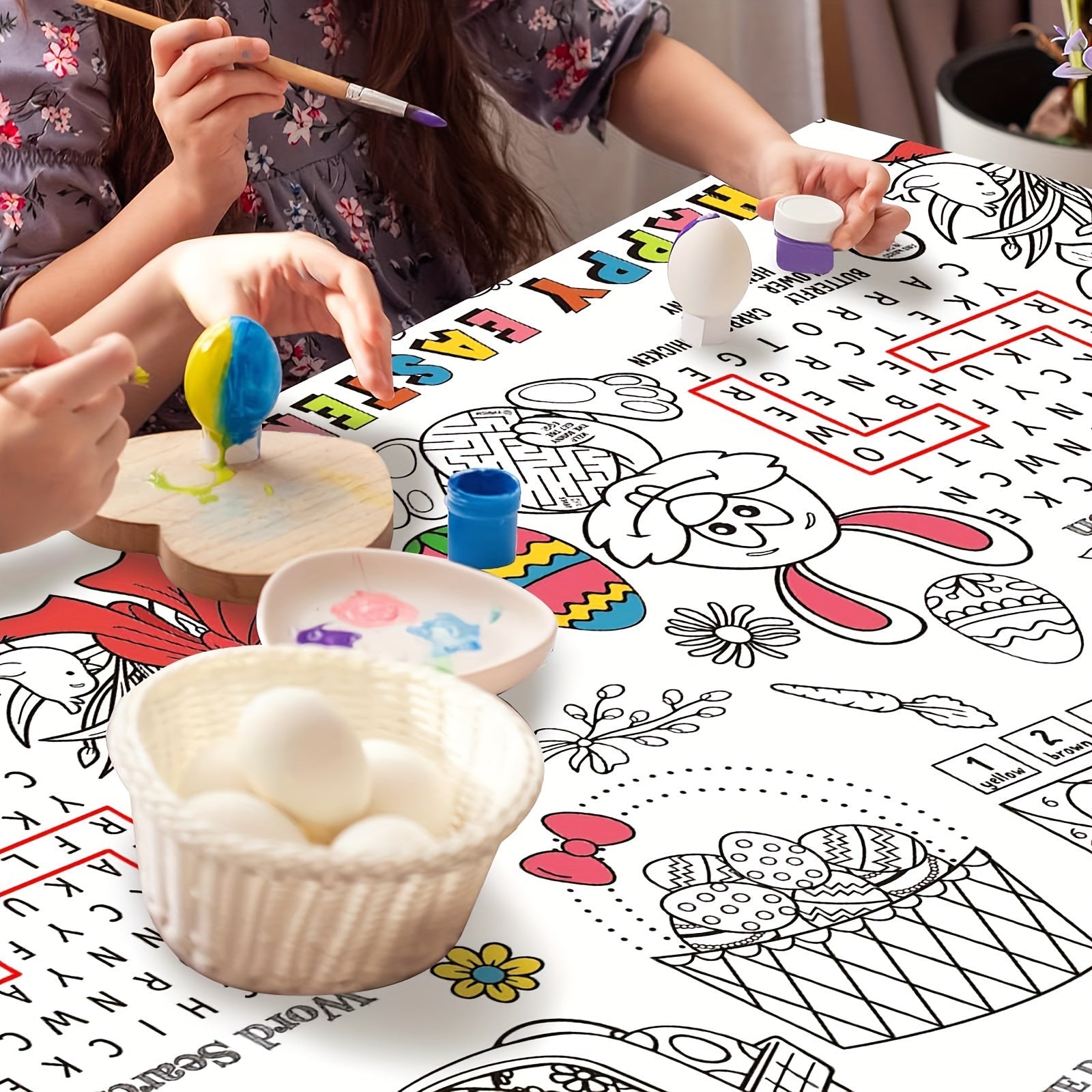 NNETM Classic Easter Coloring Table Cover 274x137cm