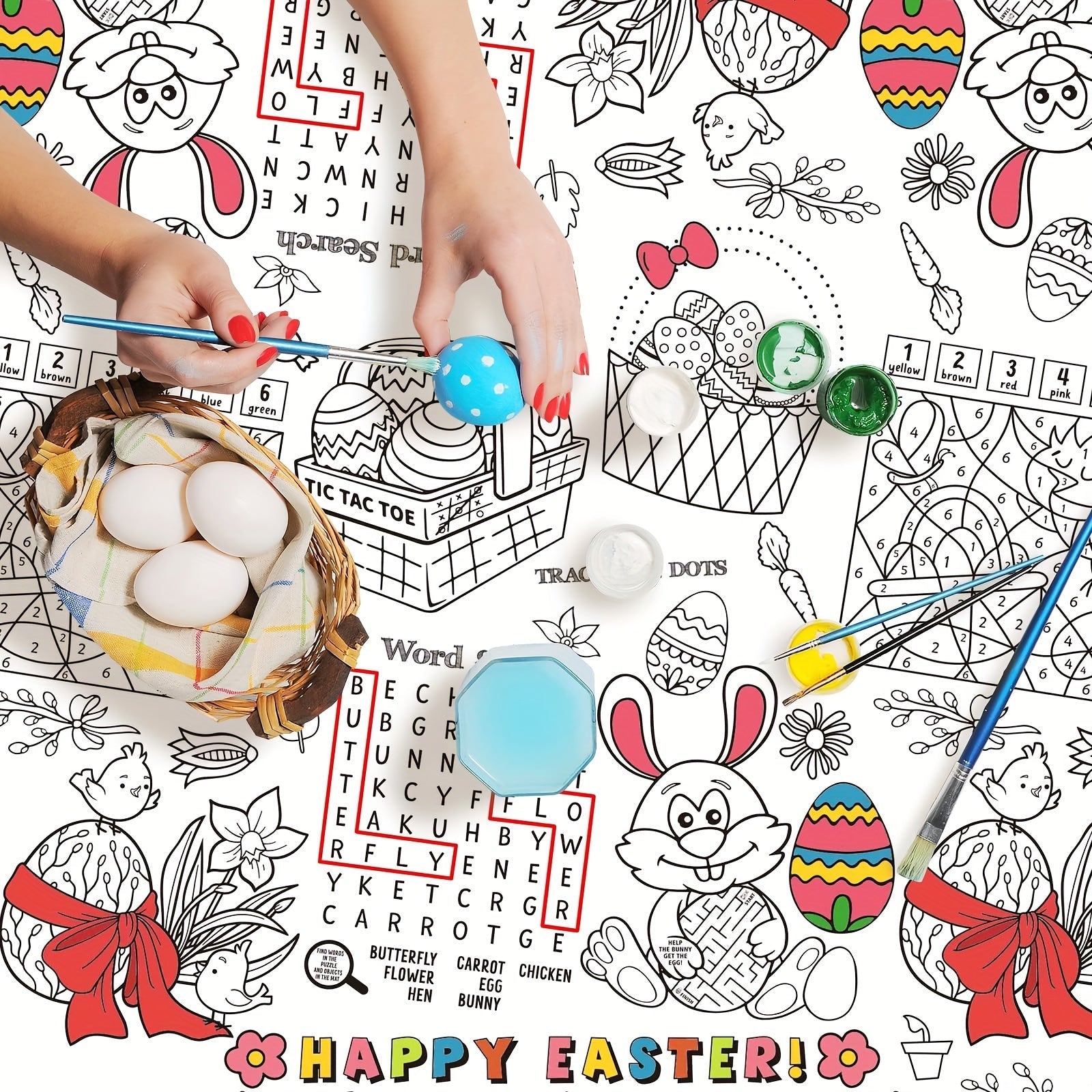 NNETM Classic Easter Coloring Table Cover 274x137cm
