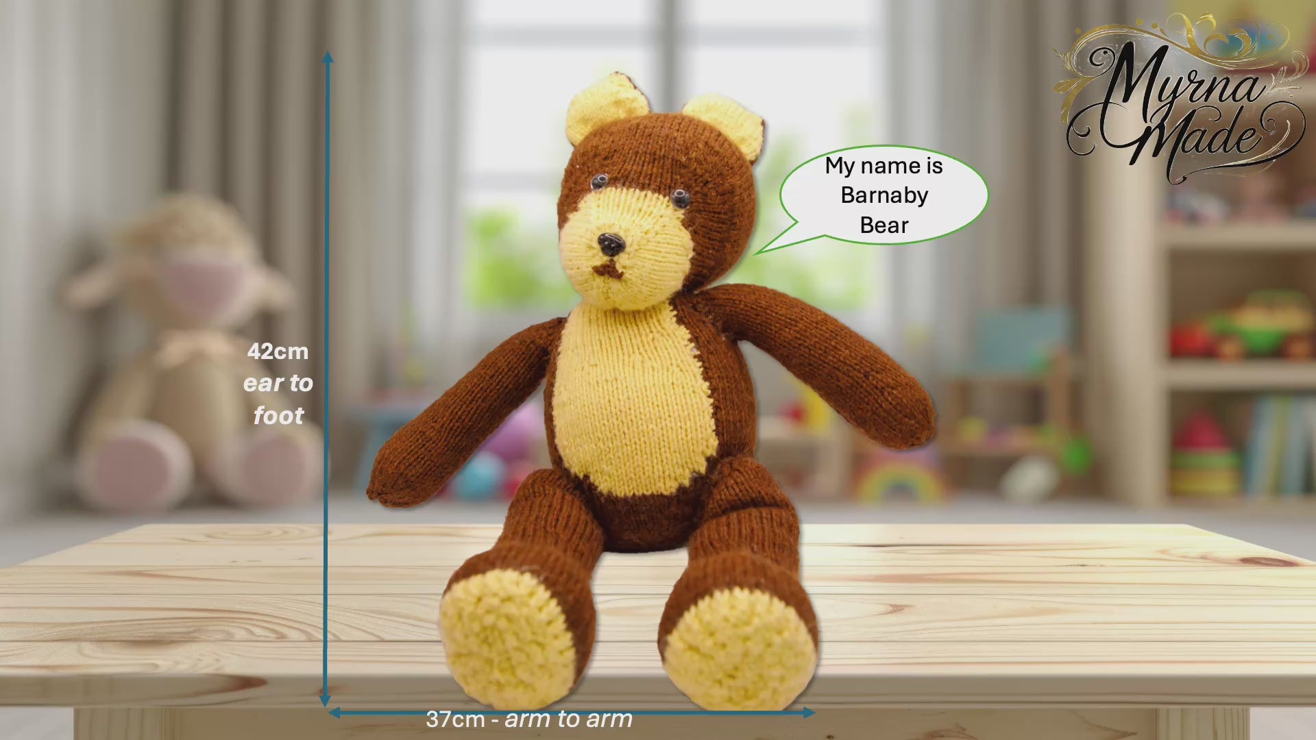 Barnaby Bear – Handmade Knitted Teddy