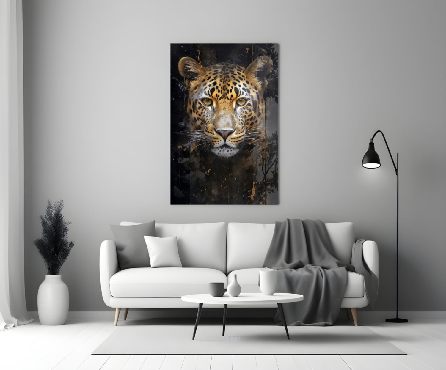 Leopard Glass Wall Art